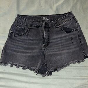 Time and Tru Women's Black Denim high rise Shorts